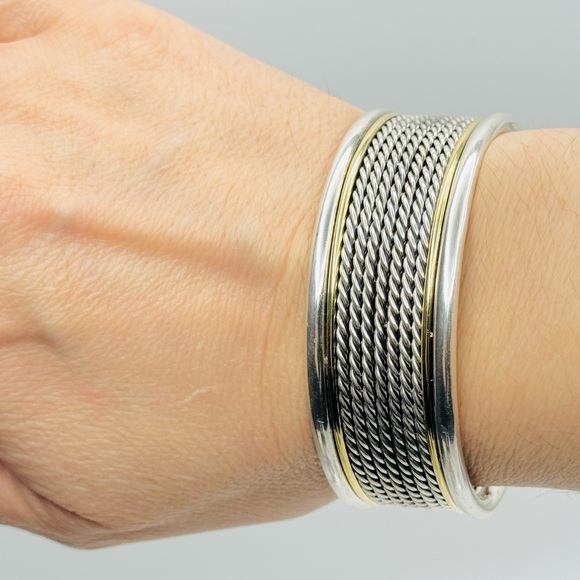 David Yurman Wide Wheaton
Cable Cuff With Gold - Picture 8 of 9